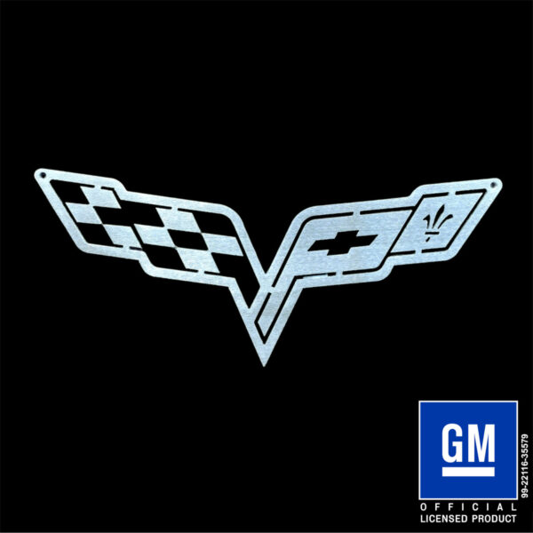 corvette flags c6 emblem metal cutout
